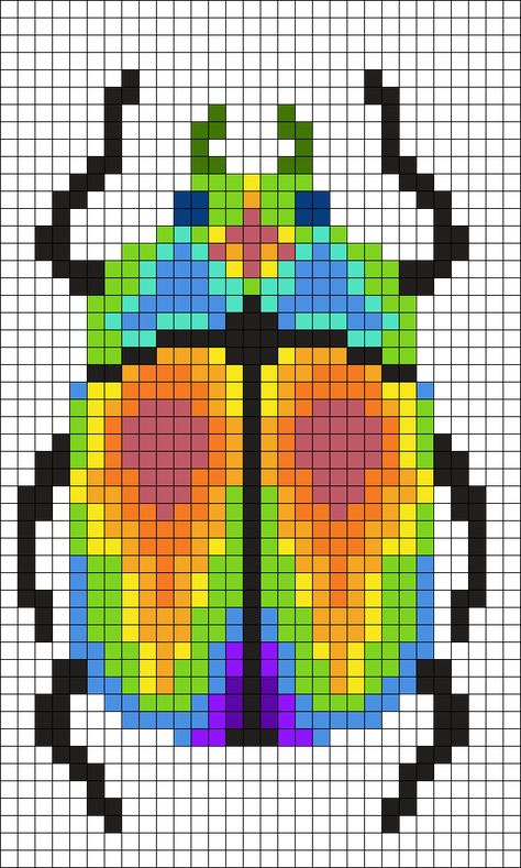 Buggy Perler Perler Bead Pattern | Bead Sprites | Animals Fuse Bead Patterns Colourful Cross Stitch Patterns, Pony Bead Minecraft Patterns, Beetle Bead Pattern, Awesome Perler Bead Patterns, Perked Bead Patterns, Perler Bead Lizard, Gecko Perler Bead Pattern, Pixel Beetle, Perler Bead Insects