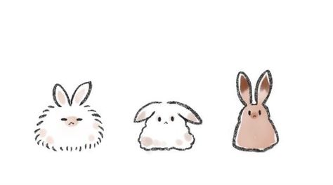 Rabbit Draw Easy, Bunny Drawings Simple, Drawing Bunnies Easy, Bunny Doodle Aesthetic, Cute Doodles Bunny, Bunny Doodle Cute, Lilypad Drawing Easy, Simple Cute Animal Doodles, Small Bunny Drawing