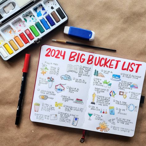 In And Out 2024 List, Bucket List Diy Journals, Bucketlist Journal Page, 2024 Ins And Outs List Journal, Bucket List For The Year, Bucket Journal Ideas, Bucket List For 2024, Yearly Bucket List Ideas, January Bucket List 2024