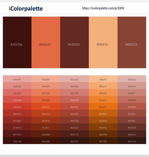 Colors included in this palette similar to Black, Brown, Brown and Sandy Brown, Brown and Sienna, Burnt Sienna, Burnt Sienna and Metallic Copper, Burnt Sienna and Rajah, Burnt Sienna and Sanguine Brown, Chocolate, Chocolate and Brown, Chocolate and Sandy Brown, . Download color palette as Pdf, Adobe swatch and more. Organisation, Burnt Sienna Color Palette, Copper Colour Scheme, Palette Challenge, Pink Color Combination, Green Color Combinations, Decor Shelves, Dark Color Palette, Hex Color Palette