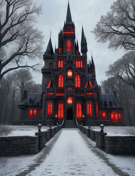 #vampire #house #castle #on #hills #horror #illustration #art #painting #ai #afsoonhabibi Croquis, Vampire Aesthetic Interior, Vampire Castle Layout, Victorian Vampire House, Vampire Mansion Aesthetic, Vampire Mansion Exterior, Vampire Castle Exterior, Bloxburg Vampire House, Horror Minecraft Builds