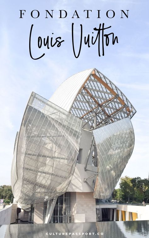 Visiting the Fondation Louis Vuitton in Paris, France. If you love contemporary art and modern architecture, then you must visit the Louis Vuitton Foundation, a private art museum just outside Paris. Fondation Louis Vuitton, Louis Vuitton Art, Louis Vuitton Foundation, Paris Activities, Louis Vuitton Paris, Paris Architecture, New Architecture, Corporate Art, Europe Travel Tips
