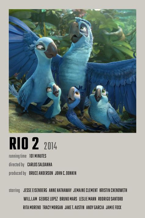 Rio 2 Movie, Film Rio, Rio Movie, Jemaine Clement, Jake T Austin, Animated Movie Posters, Disney Movie Posters, Rio 2, Disney Movies To Watch