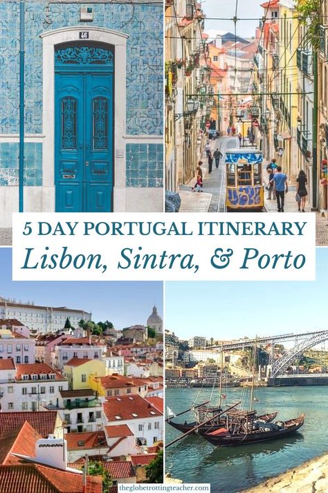 Planning a Portugal itinerary? Use this in-depth Portugal travel guide to spend 5 days in Portugal seeing the top things to do in Lisbon, Porto, and Sintra. Get Portugal travel tips to map out each day with amazing places, delicious food, and the practical information you need to get around to make the most of your trip to Portugal. #travel #Portugal #Europe Algarve, Best Places To Visit In Portugal, Portugal Castles, Things To Do In Portugal, Bucket List Europe, Evora Portugal, Portugal Itinerary, Lisbon Portugal Travel, Trip To Portugal