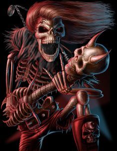 Silly Skeleton, Reaper Drawing, Freddy Krueger Art, Cool Skeleton, Grim Reaper Art, Heavy Metal Art, Skull Pictures, Metal Skull