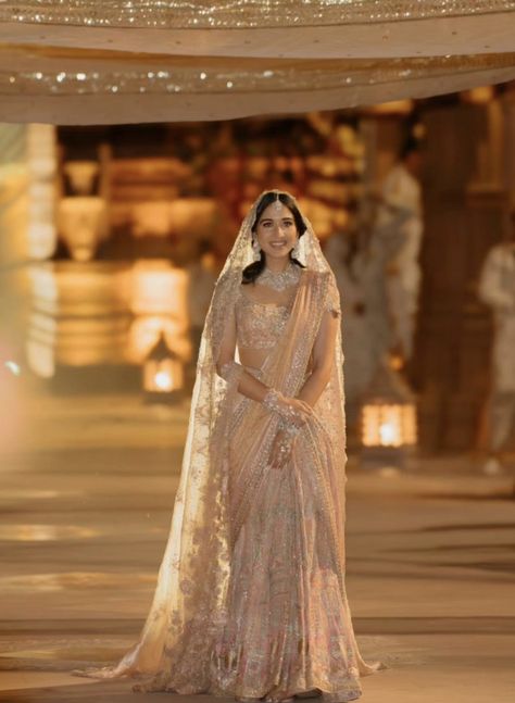 Everything Radhika Merchant Wore To Her Pre-Wedding Festivities - Eternity Radhika Merchant Wedding, Structured Gown, Radhika Merchant, Anant Ambani, Engagement Saree, Gold Lehenga, Resham Work, Saree Gown, Tarun Tahiliani