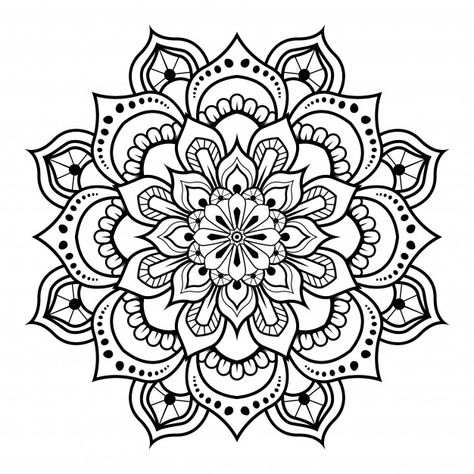 Mandala Outline, Aesthetic Mandala, Simple Animals, Simple Mandala Tattoo, Mandala Simple, Small Mandala, Hirsch Tattoo, Ornamental Mandala, Geometric Mandala Tattoo