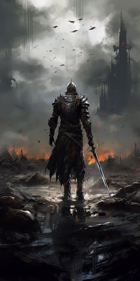 Lone Warrior Wallpaper, Prompts Ideas, Dark Fantasy Artwork, Warriors Wallpaper, Spartan Warrior, Castle Aesthetic, Goth Wallpaper, Fantasy Battle, The Lost World