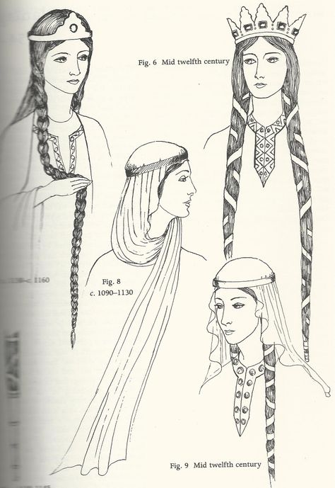 13th century norman woman | 1154 1200 the style of headcovering worn by eleanor of Middle Ages Women Fashion, Medieval Modern Fashion, Medieval Fashion Women, Historical Fashion Medieval, 1300s Fashion, Medieval Maiden, Moda Medieval, Medieval Hats, Medieval Costumes