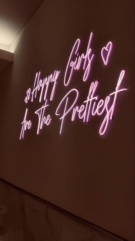 Happy Girls Are The Prettiest, Neon Signs Quotes, Neon Quotes, Pink Wallpaper Girly, Pink Quotes, Good Quotes For Instagram, Pink Vibes, Iphone Wallpaper Girly, Pink Wallpaper Iphone