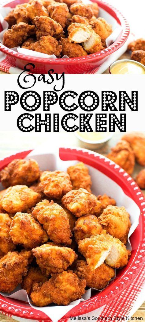 Easy Popcorn Chicken, Baked Popcorn Chicken, Chicken Chicken Recipes, Easy Popcorn, Popcorn Chicken Recipe, Chicken Bites Recipes, Homemade Honey Mustard, Corn Chicken, Homemade Popcorn