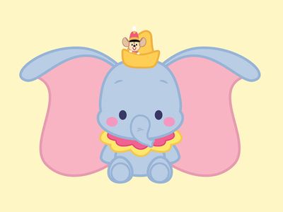 Dumbo by Jerrod Maruyama | Dribbble Dumbo Drawing, Jerrod Maruyama, Baby Dumbo, Disney Doodles, Foto Disney, Disney Cuties, Kawaii Disney, Bumbo, 디즈니 캐릭터