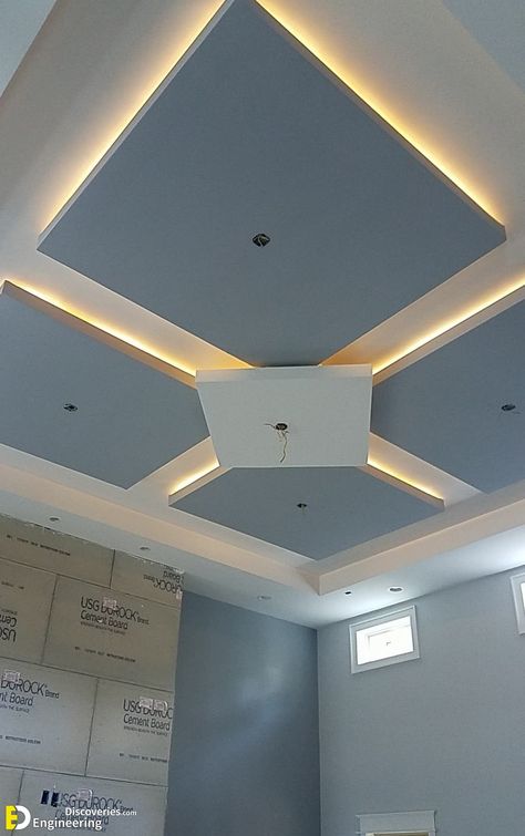 Latest Catalog For Gypsum Board False Ceiling Designs 2021 - Engineering Discoveries Folciling Design, Beautiful Ceiling Designs, Latest False Ceiling Designs, Drawing Room Ceiling Design, Simple False Ceiling Design, Gypsum Ceiling Design, Bedroom Pop Design, Simple Ceiling Design, Plafon Gypsum