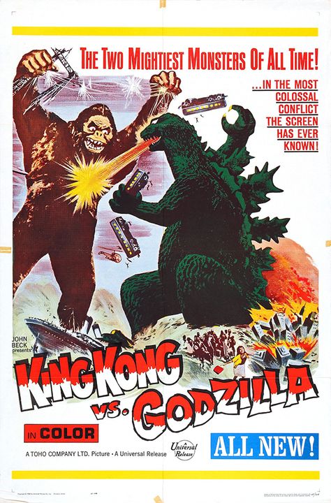 King Kong vs Godzilla (1962) Godzilla Raids Again, Science Fiction Movie Posters, Cartoon Meme, King Kong Vs Godzilla, Monster Movies, Art Musical, Science Fiction Movie, Science Fiction Movies, Fiction Movies