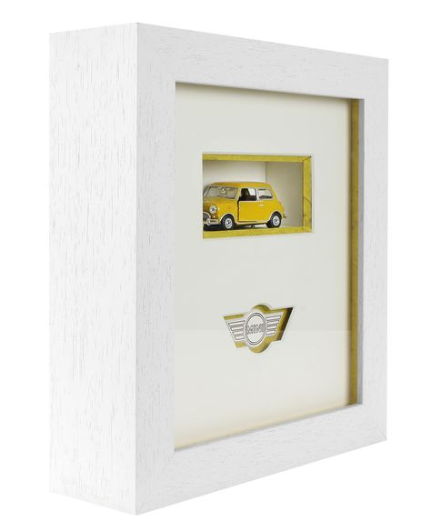 3d Frame Ideas, Hot Wheels Wall Art, Framing Objects, Hot Wheels Wall, Hot Wheels Storage, Deep Profile, 3d Frame, Laser Cut Wood Crafts, Retro Interior Design