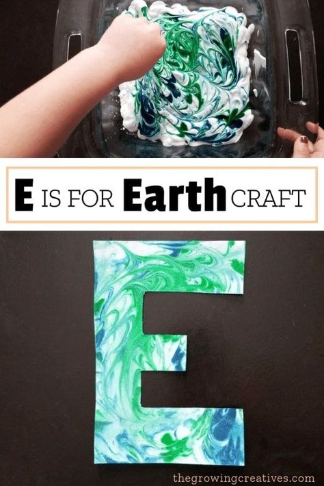 Montessori, E Is For Earth, Letter E Art, Letter E Activities, Letter E Craft, Preschool Letter Crafts, Prek Crafts, Craft Preschool, Earth Craft