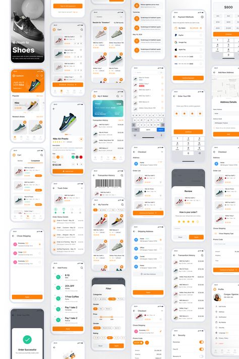 E-commerce Mobile App UI KIT Ecommerce Design Mobile, Desing App, Modern Ui Design, Login Page Design, Ux Design Principles, Ux Design Mobile, Ux App Design, Ecommerce App, Voucher Design