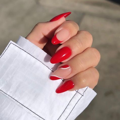 Excited to share this item from my #etsy shop: SARAHI- Press on nails- luxury nails- red nails- holiday nails-glue on nails Nail Swag, Red Nail, Xmas Nails, Long Cute Nails, Red And White Nails, Red Acrylic Nails, Red Nail Designs, Cat Kuku, Luxury Nails