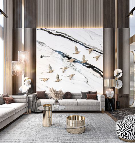 R I C H on Behance Leather Tuxedo, Tuxedo Sofa, Drawing Room Interior, Luxury Living Room Design, Lobby Design, Home Design Living Room, Living Room Design Decor, Design Hotel, Living Room Design Modern