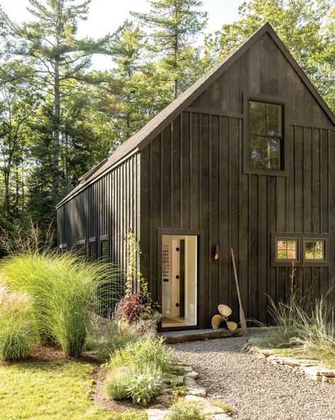 A Top Priority For Their New Home: No Closets | Down East Magazine How To Build A Cottage, Small Home Build, Nordic Cabin Exterior, Scandinavian Barndominium, Maine House Exterior, Scandinavian Cabin Exterior, Scandinavian Cottage Exterior, Scandinavian Exterior House, Wood House Exterior