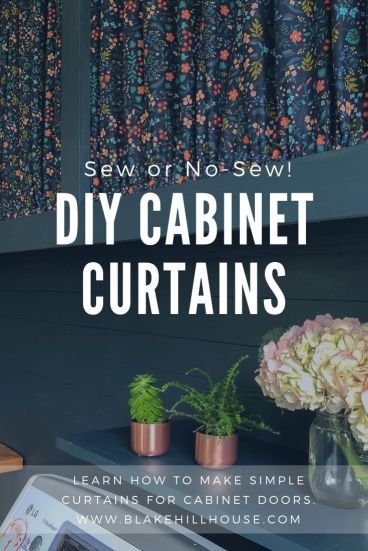 How to Make Curtains For Cabinet Doors - Blake Hill House Organisation, No Sew Curtains Diy, Pantry Curtain, Cabinets Without Doors, Cabinet Curtains, Diy Cupboard, Kitchen Cabinets Doors, Door Alternatives, Open Kitchen Cabinets