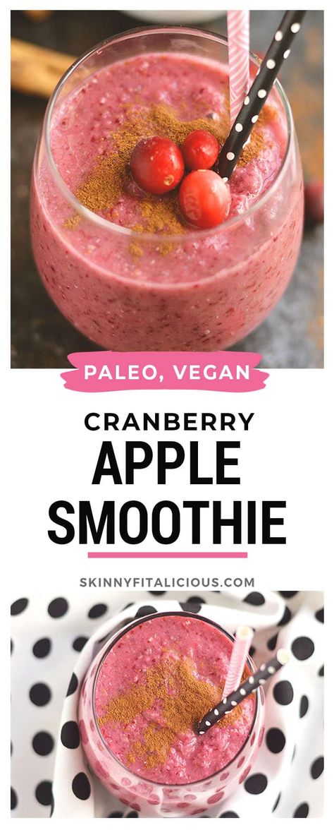 Cranberry Protein Shake, Cranberry Apple Smoothie, Cranberry Juice Smoothie Recipes, Cranberry Juice Smoothie, Apple Smoothie Recipes Healthy, Cranberry Smoothies, Apple Ginger Smoothie, Low Cal Vegan, Cranberry Smoothie Recipes
