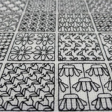 Modern blackwork embroidery charts and blackwork embroidery kits – The Steady Thread Blackwork Embroidery Patterns, Blackwork Cross Stitch, Blackwork Patterns, Embroidery Cards, Blackwork Embroidery, Free Chart, Embroidery Christmas, Embroidery Patterns Free, Digital Gift Card