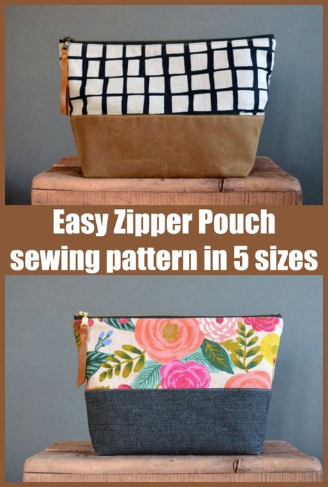 Couture, Patchwork, Tela, Diy Zippered Pouch Free Pattern, How To Sew A Zipper Pouch Simple, Sew Zipper Pouch Free Pattern, Zipper Pouch Tutorial Free Pattern Sewing Projects, Sewn Pouch Pattern, Sewn Zipper Pouch