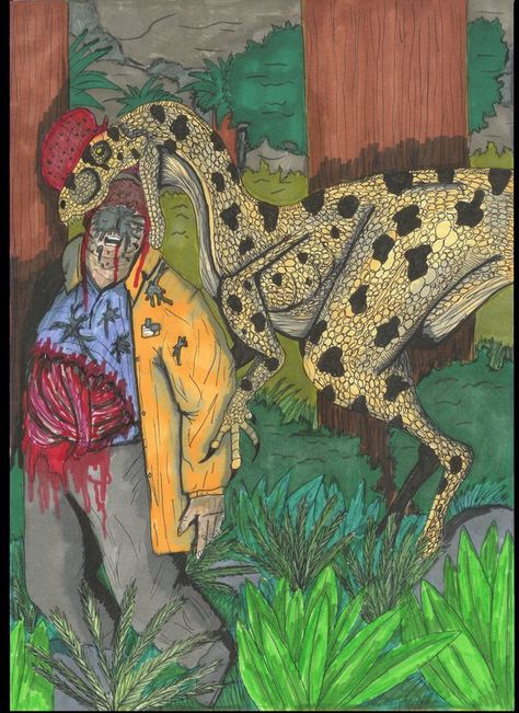 Dennis Nedry's Demise by hellraptor (Jurassic Park) Jurassic Park Drawing, Nedry Jurassic Park, Hellraptor Studios, Jurassic Park Book, Jurassic World 2015, Camp Cretaceous, Jurassic Park World, Dinosaur Art, Prehistoric Animals