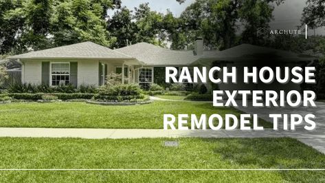 Exterior Ranch Home Colors, Ranch House Facade Makeover, Wood Accents On House Exterior Ranch, Landscaping Ideas Ranch Style House, Exterior Ranch House Ideas, Ranch House Facade, Ranch Rambler House Exterior Remodel, Arizona Ranch House Exterior, Pretty Ranch Houses