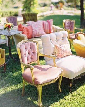 Alice In Wonderland Wedding Theme, Wonderland Wedding Theme, Vintage Settee, Ojai Wedding, Alice In Wonderland Wedding, Ceremony Seating, Alice In Wonderland Theme, Alice In Wonderland Party, Wonderland Wedding