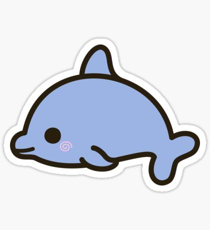 Cute dolphin Sticker Griffonnages Kawaii, Cute Dolphin, Preppy Stickers, Homemade Stickers, Cute Laptop Stickers, Stickers Kawaii, Kawaii Doodles, Cute Animal Drawings Kawaii, Cute Doodle Art
