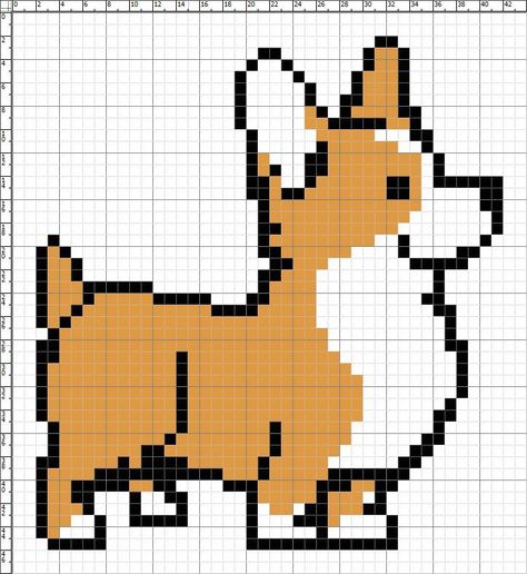 Corgi Pattern, Corgi Cross, Knitting Patterns Boys, Cross Stitch Cross, Stitch Cross Stitch, Pixel Art Templates, Disney Cross Stitch, Cross Stitch Bird, Pixel Pattern