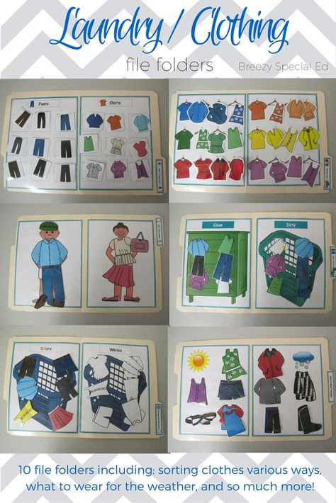 Laundry Life Skill File Folders Activities for Special Education Special Education Transition, Vocational Activities, Vocational Tasks, Life Skills Class, Functional Life Skills, Life Skills Lessons, File Folder Activities, Life Skills Classroom, Teaching Life Skills