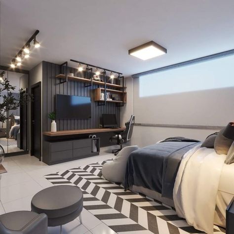 Boys Modern Bedroom, Teenager Bedroom Design, Gamer Bedroom, Teenager Bedroom Boy, Teenage Boy Room, Boys Room Design, Boys Bedroom Makeover, Boy Bedroom Design, Bedroom Setup