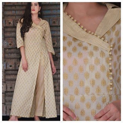 30 Stylish Potli button neck designs for kurtis and salwar suits | Bling Sparkle Neck Designs For Kurtis, Designs For Kurtis, Suit Neck Designs, Neck Patterns, Silk Kurti Designs, Kurti Sleeves Design, Indian Kurti Designs, New Kurti Designs, Simple Kurta Designs