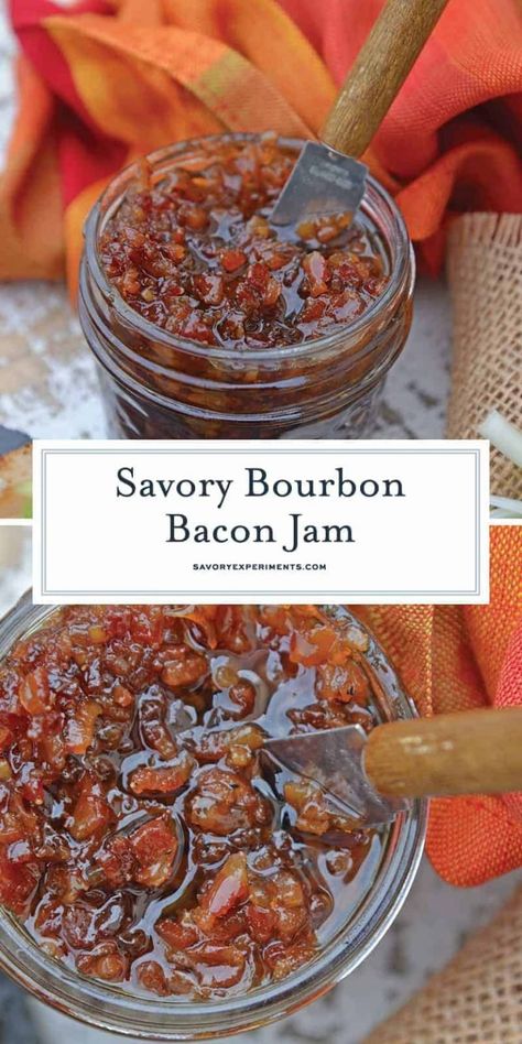 Savory Jams For Canning, Uses For Bacon Jam, Chilly Weather Recipes, Pepper Mix Recipe, Canned Bacon Jam Recipe, Bacon Preserves, Unusual Canning Recipes Ideas, Savory Jelly Recipe, Gourmet Canning Recipes