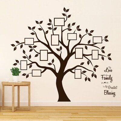 Beautiful Family Tree Wall Decal with Quote - The Only Décor You Need for Living Room & Bedroom | Winston Porter Beautiful Family Tree Wall Decor in Black, Size 68.89 H x 84.64 W x 0.3 D in | Wayfair | Home Decor Family Tree Wall Decor, Tree Wall Painting, Family Trees Diy, Family Tree Wall Art, Family Tree Painting, Family Tree Photo, Family Tree Project, Diy Wall Painting, Family Tree Wall Decal