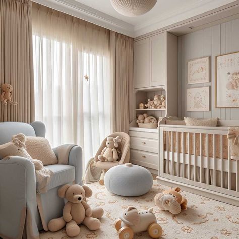 Find Your Perfect Room Colour Combination for a Cozy Ambiance • 333+ Images • [ArtFacade] Nursery Room Colours, Cozy Nursery Ideas Gender Neutral, Babys Room Aesthetic, Baby Room Boy Ideas, Calming Nursery Ideas, Nursery Room Luxury, Baby Bedroom Ideas For Boys, Nursery Room Inspiration Boy, Baby Boys Room Ideas