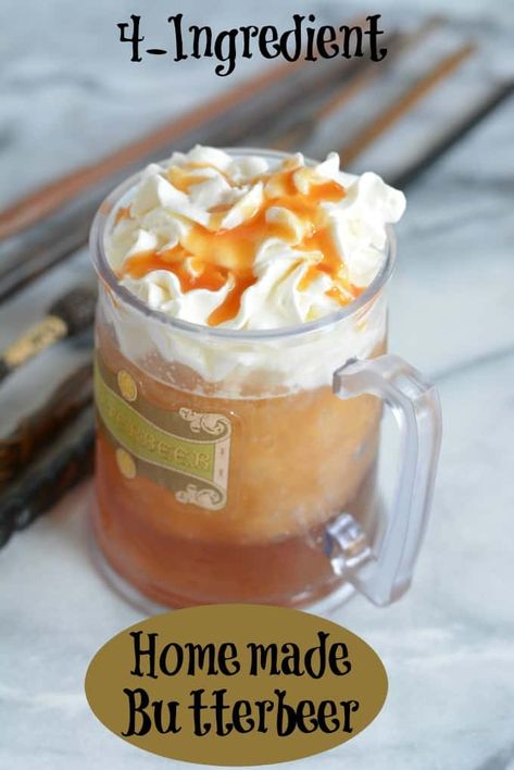 Hogwarts Butter Beer Recipe, Easy Frozen Butterbeer Recipe, Butter Beer Recipe Easy, Homemade Butterbeer Harry Potter, Best Butterbeer Recipe, Butterbeer Recipe Frozen, Diy Butterbeer Recipe, Homemade Butterbeer Recipe, Frozen Butter Beer Recipe Harry Potter