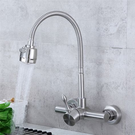 Wall Mounted Kitchen Faucet, Kitchen Faucet Brushed Nickel, Wall Mount Kitchen Faucet, Brushed Nickel Kitchen Faucet, Stainless Steel Kitchen Faucet, Wall Faucet, Chrome Kitchen Faucet, Kitchen Faucet With Sprayer, Pot Filler Faucet