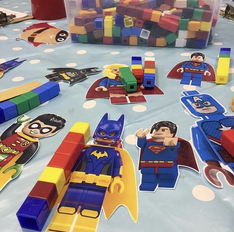 Measuring superhero’s with cubes! #eyfs #eyfsmaths #superheros #earlyyearsideas Superhero Nursery Activities, Superhero Provision Eyfs, Real Life Superheroes Eyfs, Super Hero Eyfs Activities, Superhero Topic Eyfs, Superhero Maths Activities Eyfs, Superhero Reception Ideas, Superheroes Eyfs Activities, Superhero Kindergarten Activities