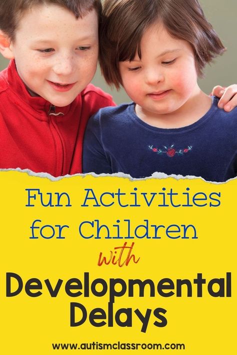 Having a list of creative activities for your child with developmental delays is crucial. When thinking of your child’s interests, you can create activities based around those interests. This resource will highlight some ideas of activities you can do with a child who experiences developmental delays in the classroom and at home. Find activities for children with developmental delays and fun activites the whole family can do. Developmental Delays, Special Education, Fun Activites, Activities For Children, Family Friendly Activities, Creative Activities, In The Classroom, Special Needs, The Classroom