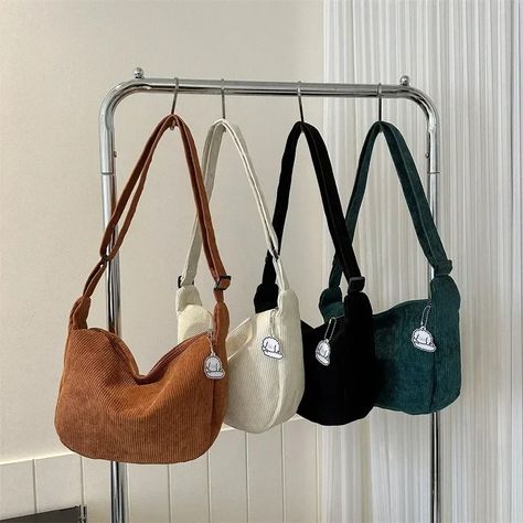 Corduroy Crossbody Bags for Women Ladies Large Capacity Shoulder Bag Fashion Purse and Handbags Solid Color Women Messenger Bag Woman Sling Bag, Corduroy Purse, Lazy Bag, Dumpling Bag, Retro Purse, Practical Bag, Crossbody Bags For Women, Handbag Wallet, Functional Accessories