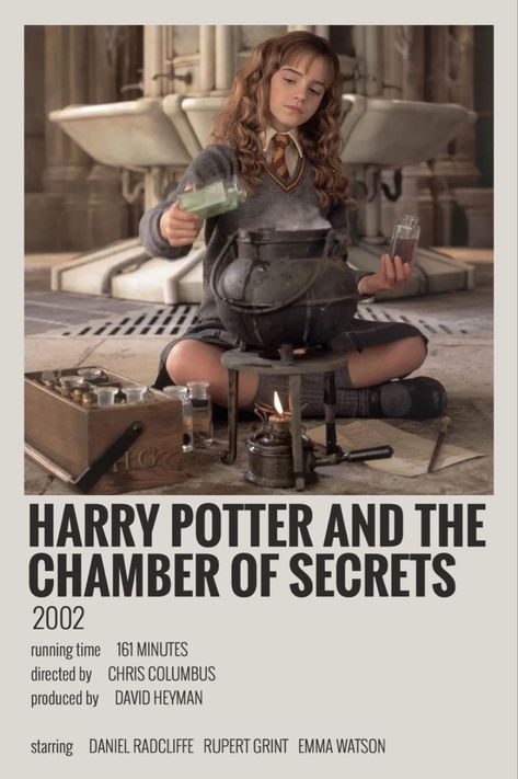 Harry Potter Movie Posters, Harry Potter Goblet, Minimalist Polaroid Poster, Movie Character Posters, Hp Movies, The Chamber Of Secrets, Harry Potter Poster, Iconic Movie Posters, Harry Potter And The Chamber Of Secrets