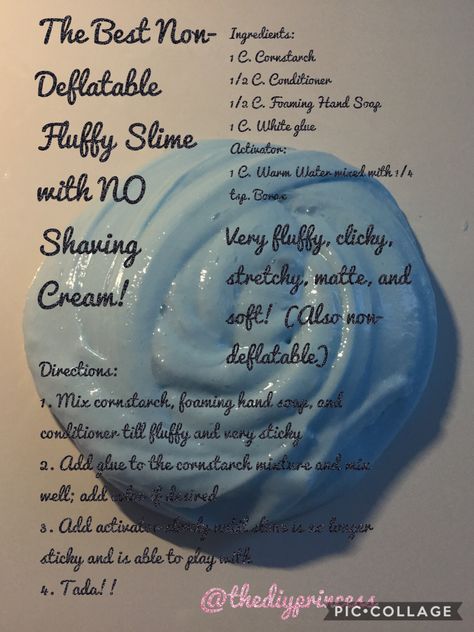 The best non-deflatable fluffy slime with NO shaving cream!! Slime Recipe Without Shaving Cream, How To Make Fluffy Slime Without Shaving Cream, Fluffy Slime Without Shaving Cream, Slime Without Shaving Cream, Bored Activities, Fluffy Slime Ingredients, Easy Fluffy Slime Recipe, Borax Free Slime, Cool Slime Recipes