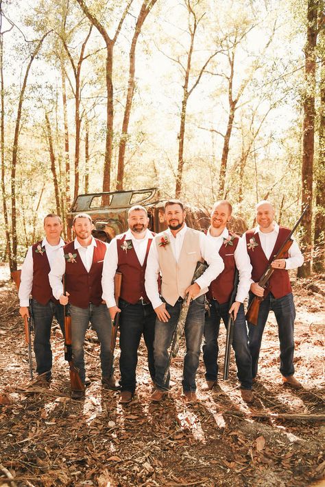 Hunts Wedding by Amber Fletcher Photography Rust Wedding Color Groomsmen Vest, Grooms Rustic Wedding Attire, Rustic Orange Groomsmen Attire, Western Groomsmen Attire Burgundy, Terracotta Wedding Groomsmen Jeans, Boots And Jeans Wedding Grooms, Jeans Wedding Attire Groomsmen, Country Groomsmen Attire, Fall Groomsmen Attire