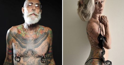 Senior Citizens Reveal What Tattoos Look Like on Aging Skin Old Women Tattoos, Aged Tattoos Old, Tattoo Older Woman, Older Women With Tattoos Over 50, Old Lady With Tattoos, Tattoos Older Women, Tattoo For Older Women, Tattoo On Old People, Tattoo Ageing