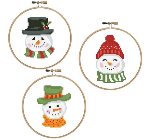 HouseofEmbroideryArt - Etsy Ukraine Natal, Cross Stitch Snowman, Cross Stitch Christmas Gifts, Snowman Cross Stitch Pattern, Cross Stitch Pattern Christmas, Cross Stitch Christmas, Embroidery Hearts, Winter Decorations Diy, Xmas Cross Stitch