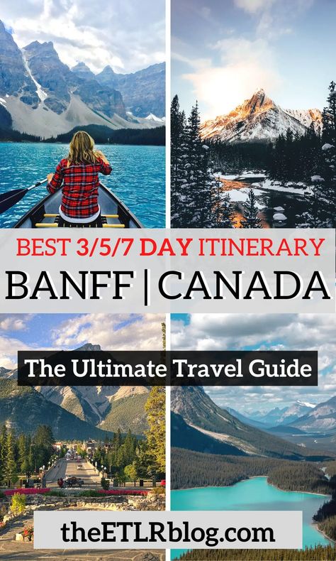 The Best Banff 3/5/7 Day Itinerary | Banff Trip Planner 2024 Banff Trip, Banff Itinerary, Banff Travel, 7 Day Itinerary, Banff National Park Canada, Alberta Travel, Fairmont Banff Springs, Fairmont Banff, Yoho National Park